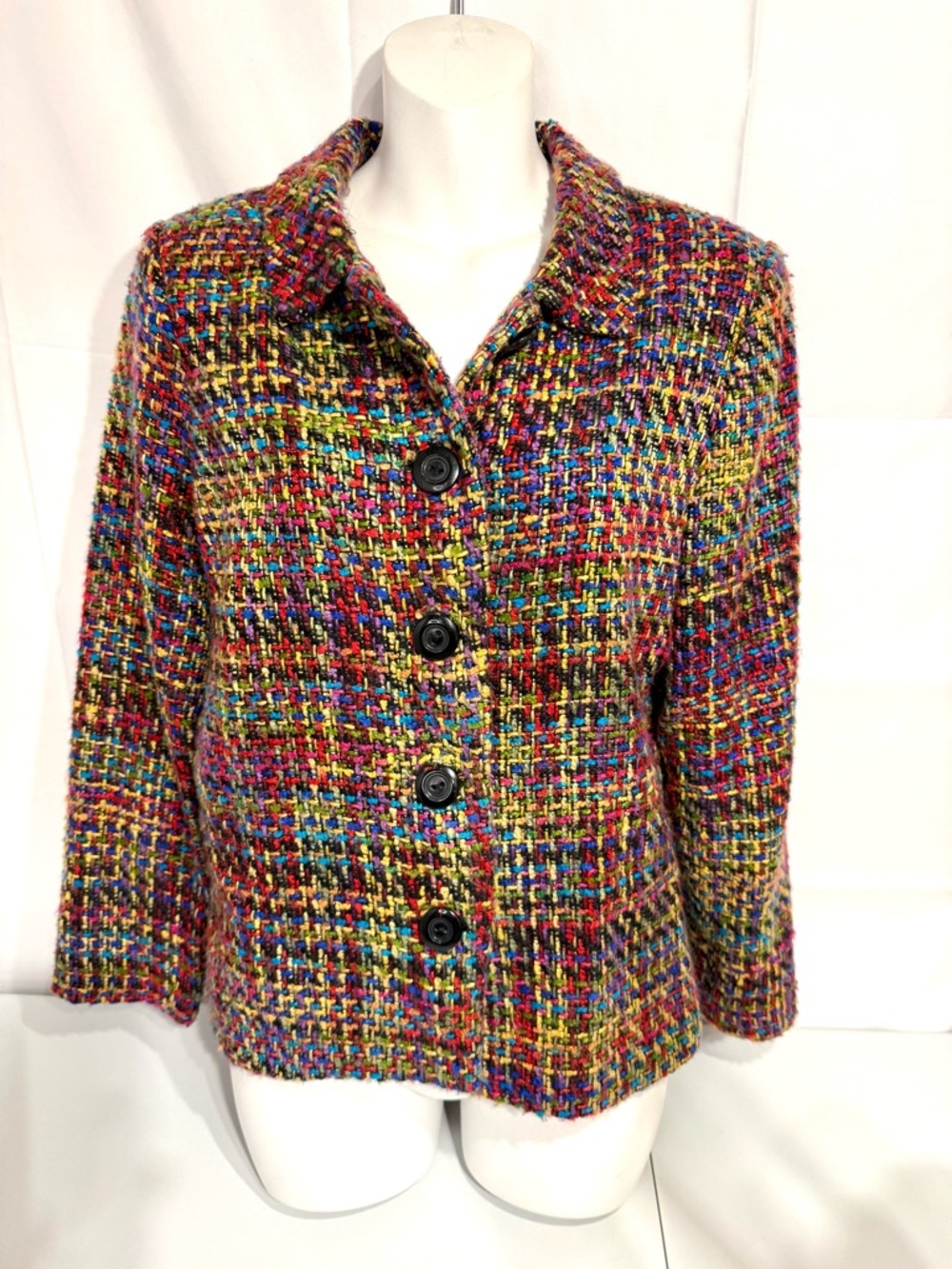 Coldwater Creek Tweed Jacket Petite 8‎ Boucle Blazer